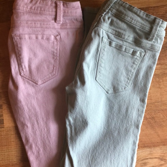 Wet Seal Denim - Pink and Mint skinny jeans
